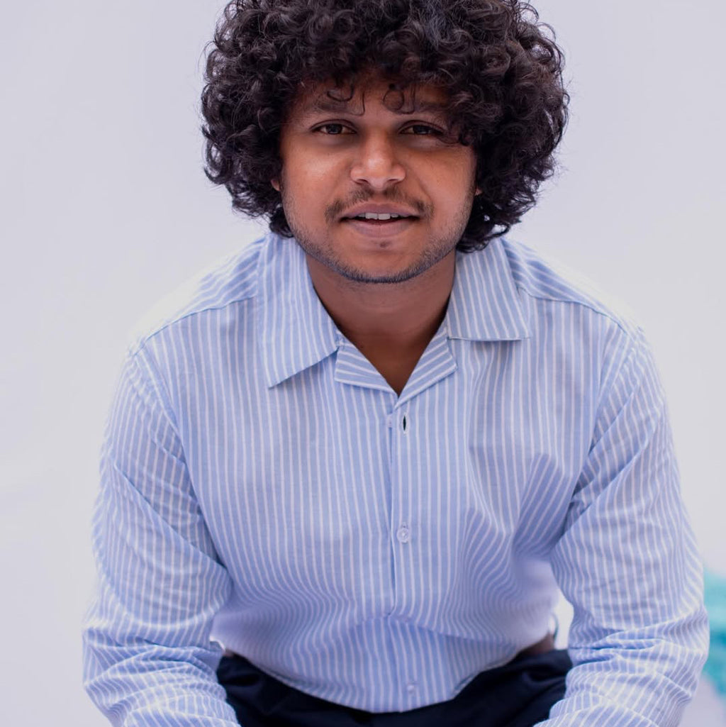 Blue striped shirt -Cotton