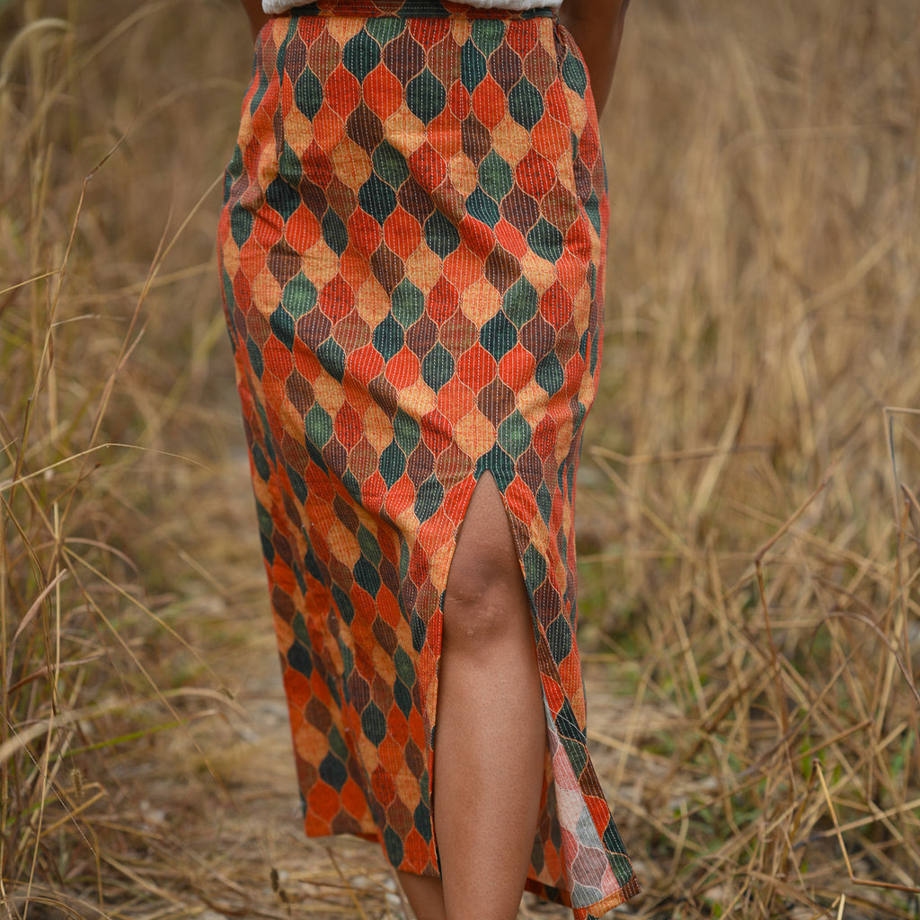 Chanderi Slit Skirt