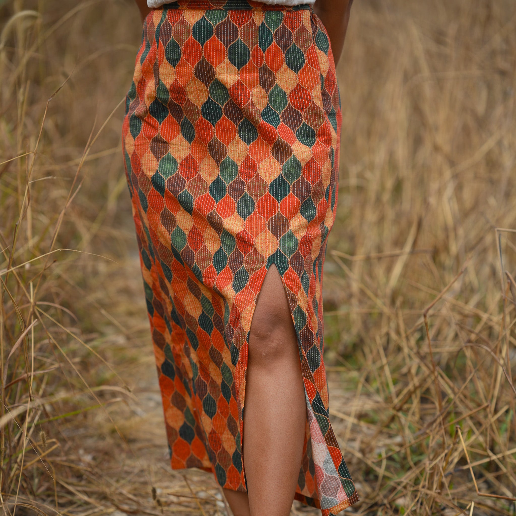 Chanderi Slit Skirt