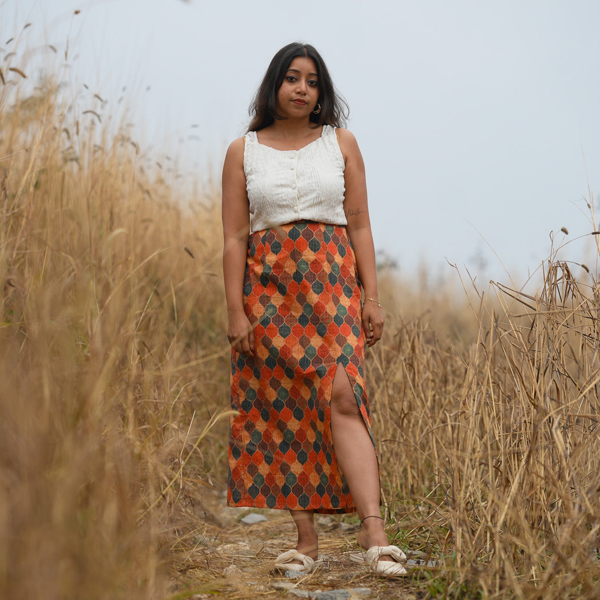 Chanderi Slit Skirt