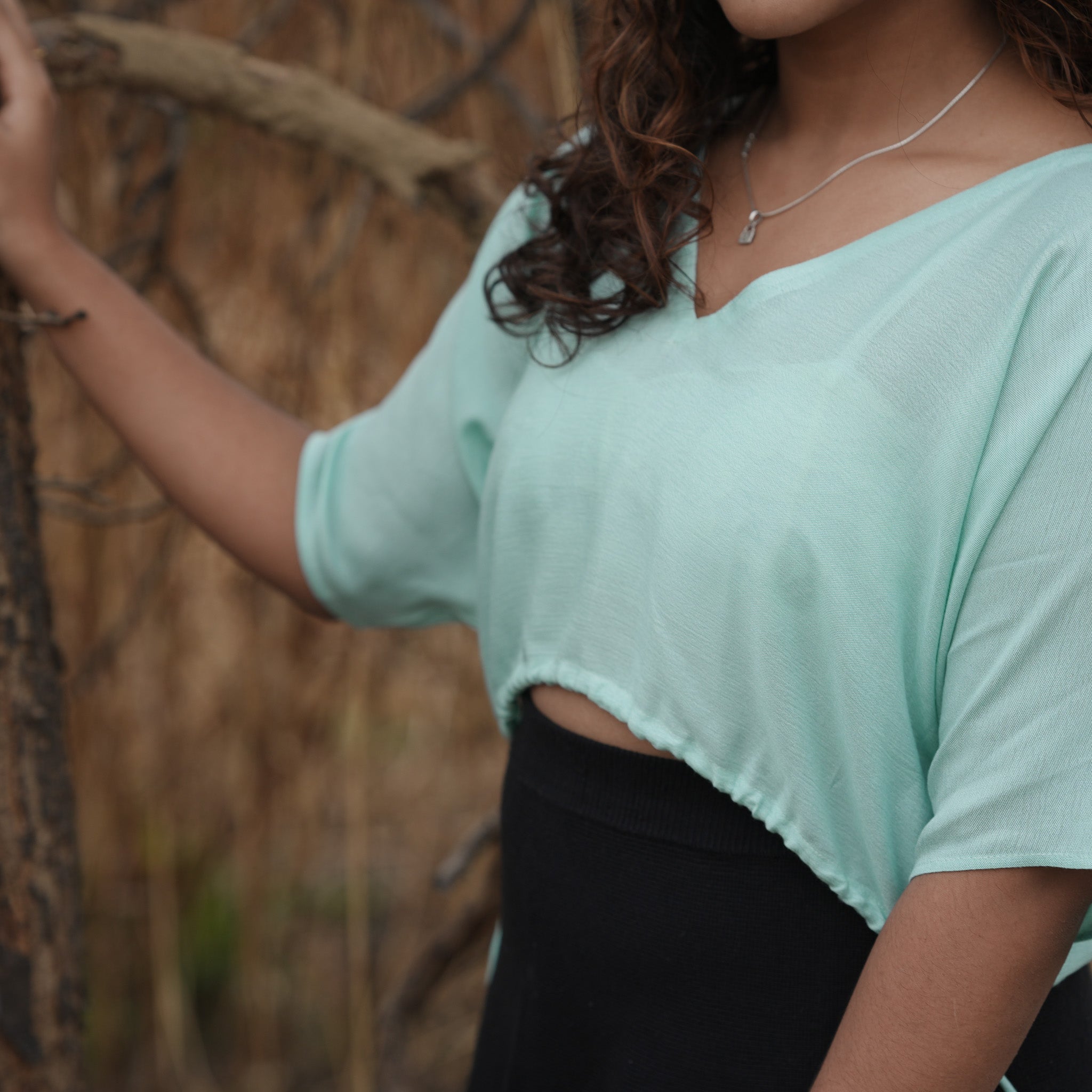 Crop top with side tying