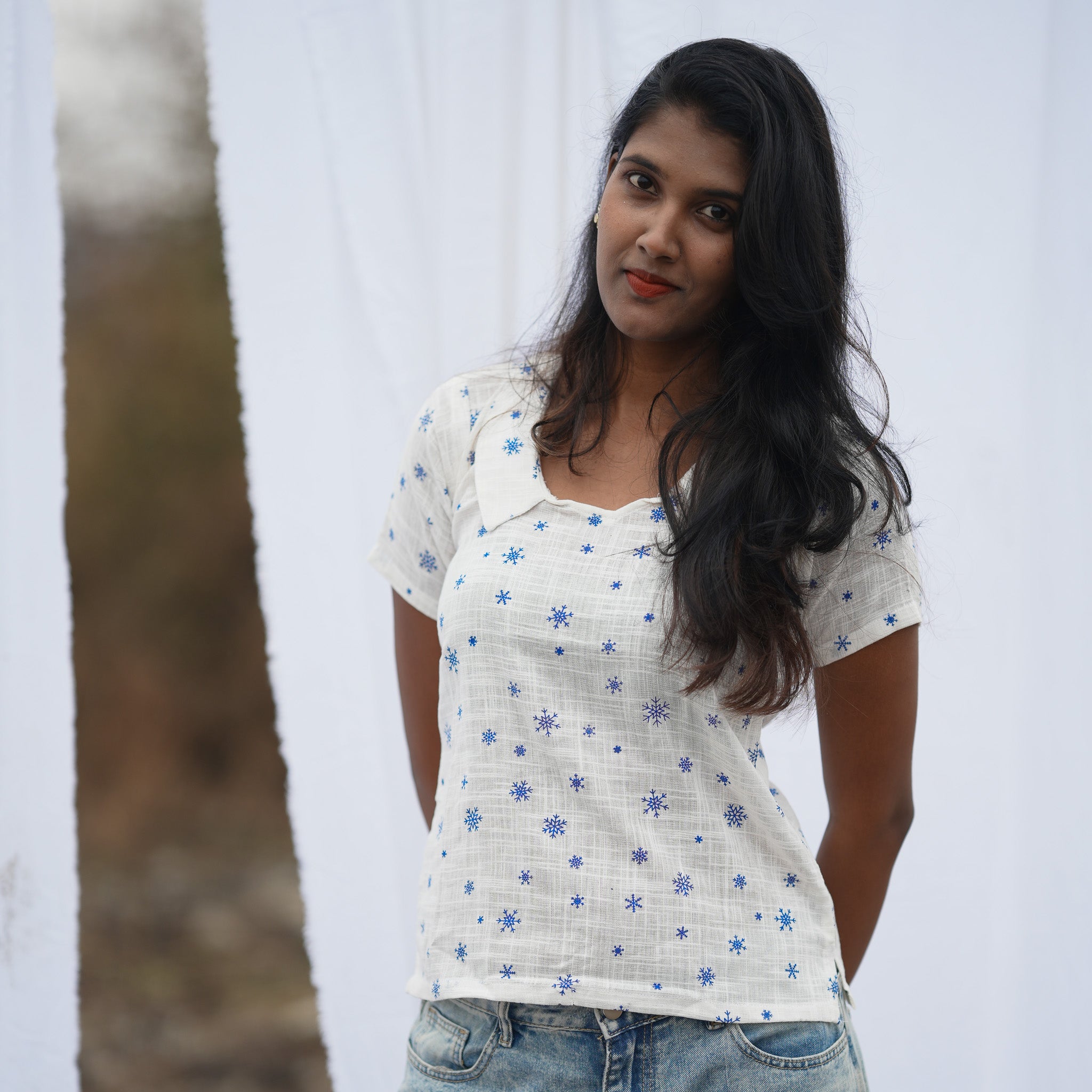 Peter pan Linen Top