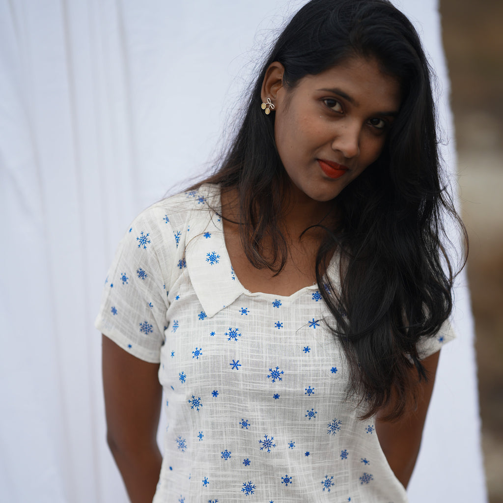 Peter pan Linen Top