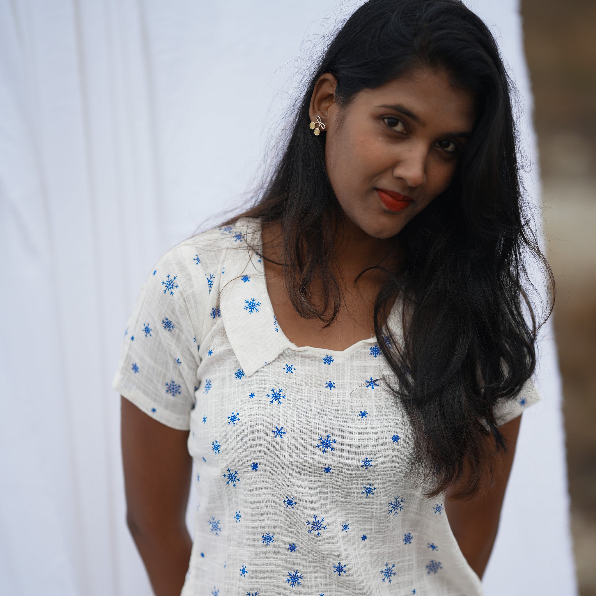 Peter pan Linen Top